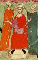 Couronnement de Manfred Ier de Hohenstaufen à la cathédrale de Palerme - d'après la Chronique des Villani